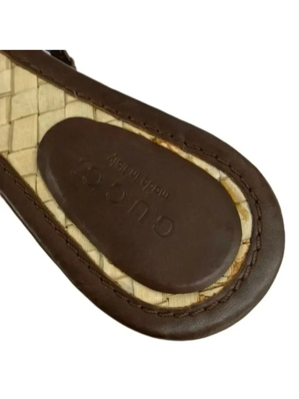 Gucci Y2k Era Sandals Leather Flat Square Toe Lace-up Braided Brown